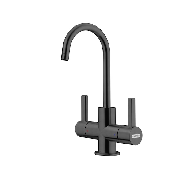 Franke 8.75-In Double Handle Hot And Cold Water Filtration Faucet In Industrial Black, UNJ-HC-IBK - main